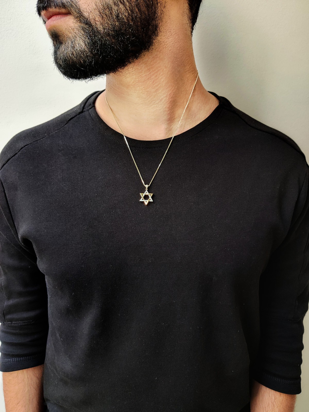 Pendentif Spécial Étoile de David en Or Blanc avec Diam , Cadeaux Tu B'Av , I
