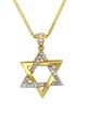 Pendentif étoile de David en or jaune 14 carats avec diamant, cadeaux Tu B'Av, I