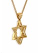 Pendentif étoile de David en or jaune 14 carats avec diamant, cadeaux Tu B'Av, I