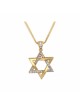 Pendentif étoile de David en or jaune 14 carats avec diamant, cadeaux Tu B'Av, I