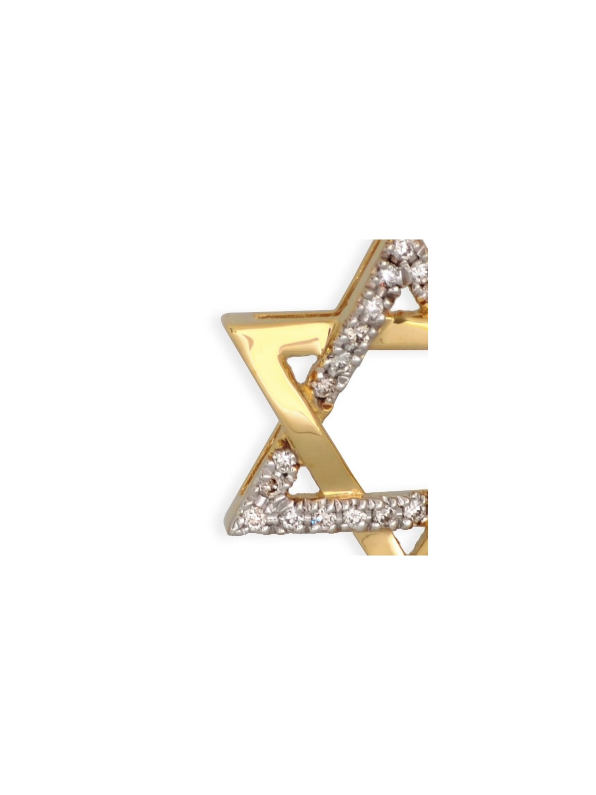 Pendentif étoile de David en or jaune 14 carats avec diamant, cadeaux Tu B'Av, I