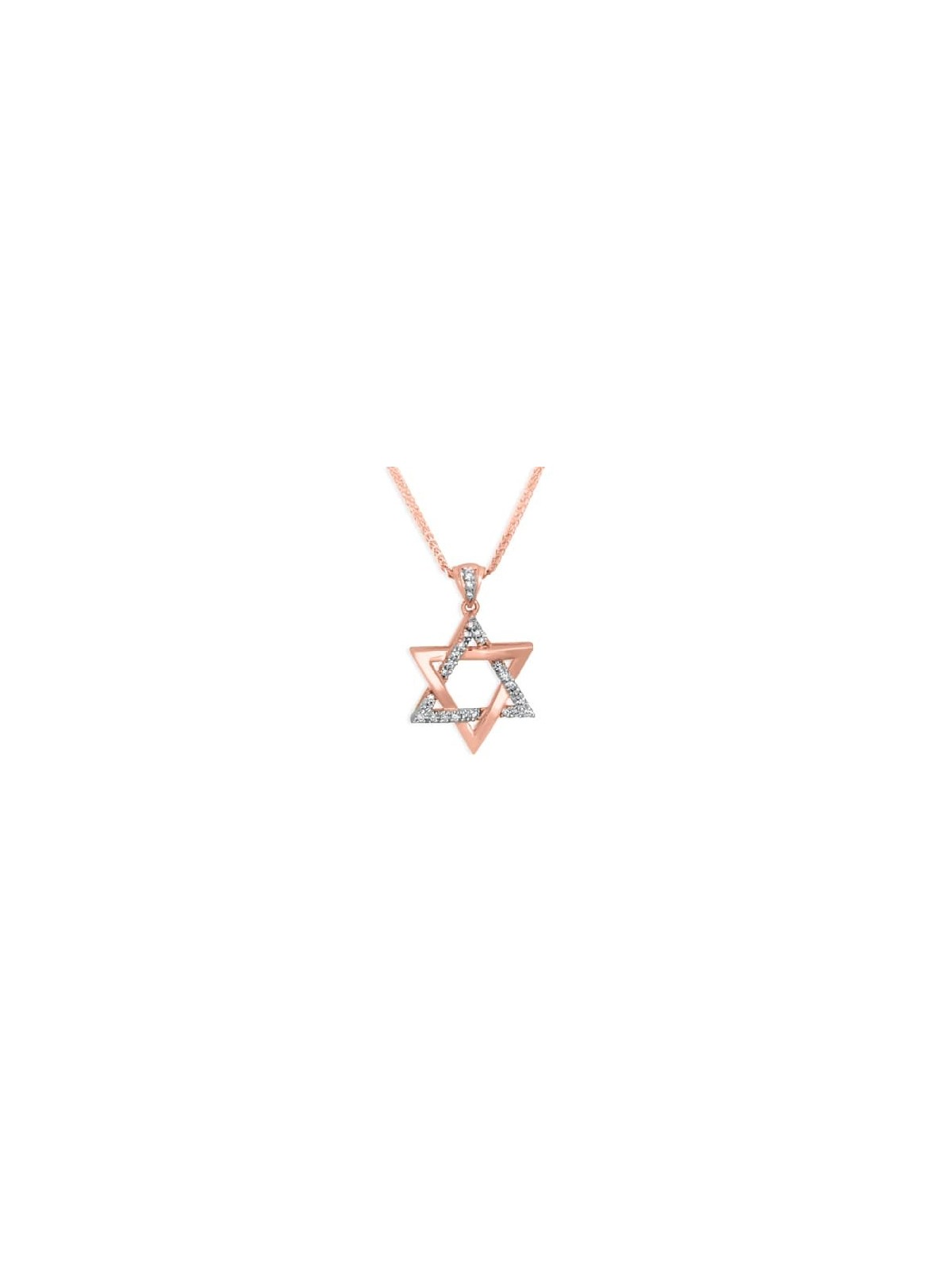 Pendentif étoile de David en or jaune 14 carats avec diamant, cadeaux Tu B'Av, I