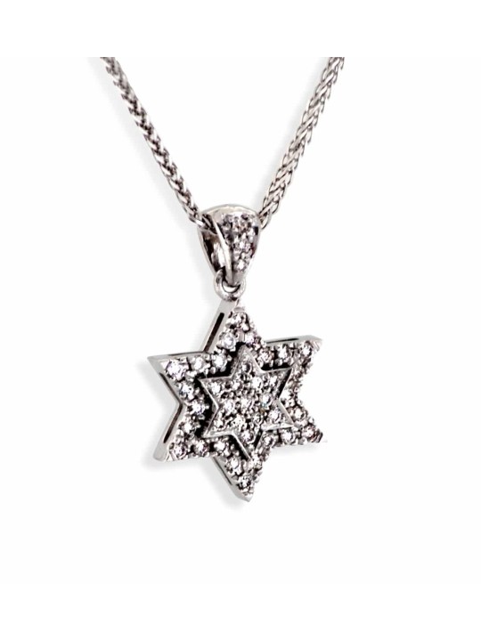 Deux diamants d'or en couches incrustés Magen David Pe , Cadeaux Tu B'Av , I