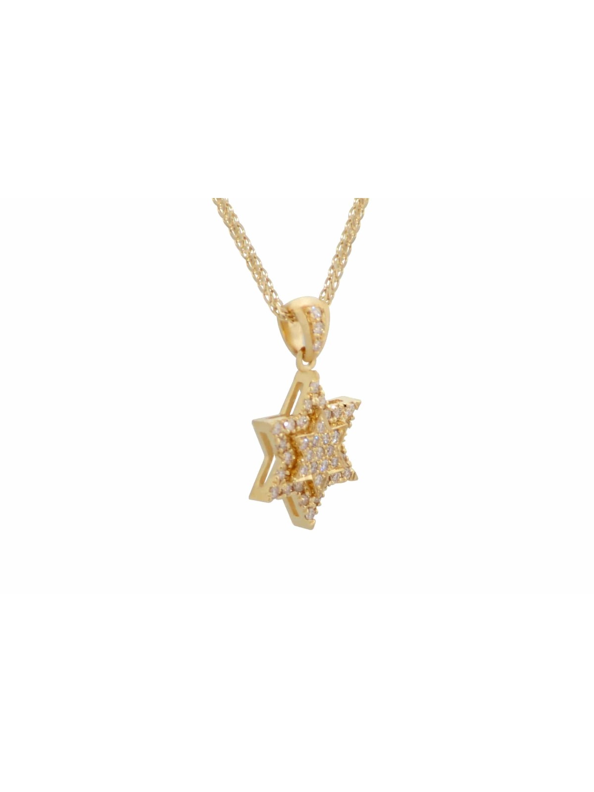Deux diamants d'or en couches incrustés Magen David Pe , Cadeaux Tu B'Av , I
