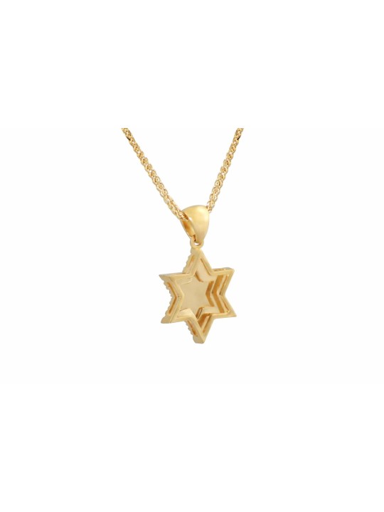 Deux diamants d'or en couches incrustés Magen David Pe , Cadeaux Tu B'Av , I