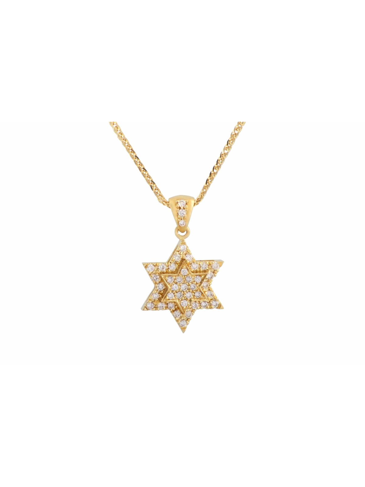 Deux diamants d'or en couches incrustés Magen David Pe , Cadeaux Tu B'Av , I
