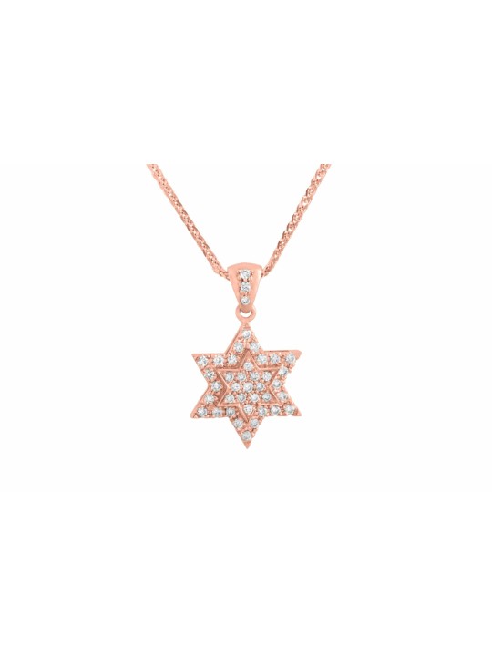 Yellow Gold Diamonds Encrusted Star of David Penda , Tu B'Av Gifts , I