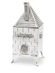 Boîte à épices en argent à motifs de maison en brique élégante pour cadeaux Tu B'Av, I