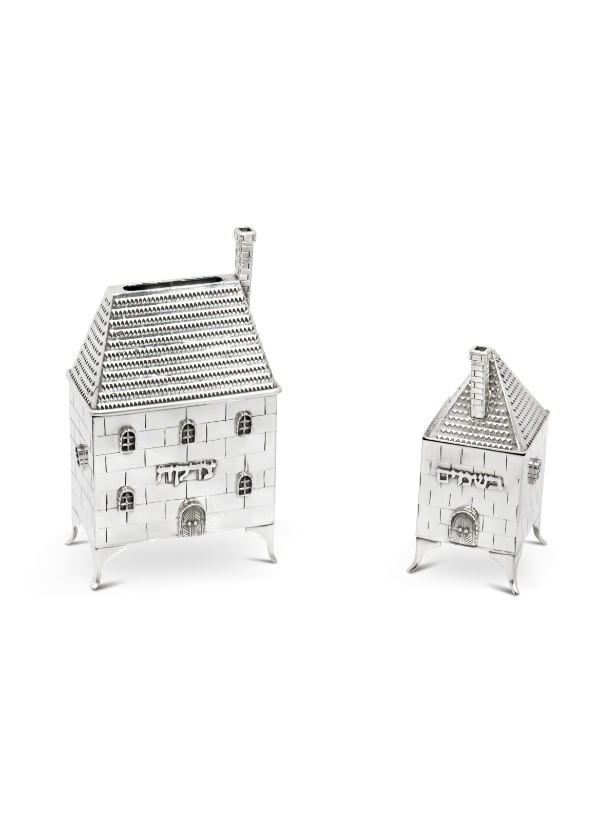 Elegant Brick House Patterned Silver Spice Box for , Tu B'Av Gifts , I