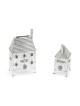 Boîte à épices en argent à motifs de maison en brique élégante pour cadeaux Tu B'Av, I