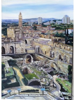 Belle peinture moderne du paysage de Jérusalem i , Cadeaux Tu B'Av , I