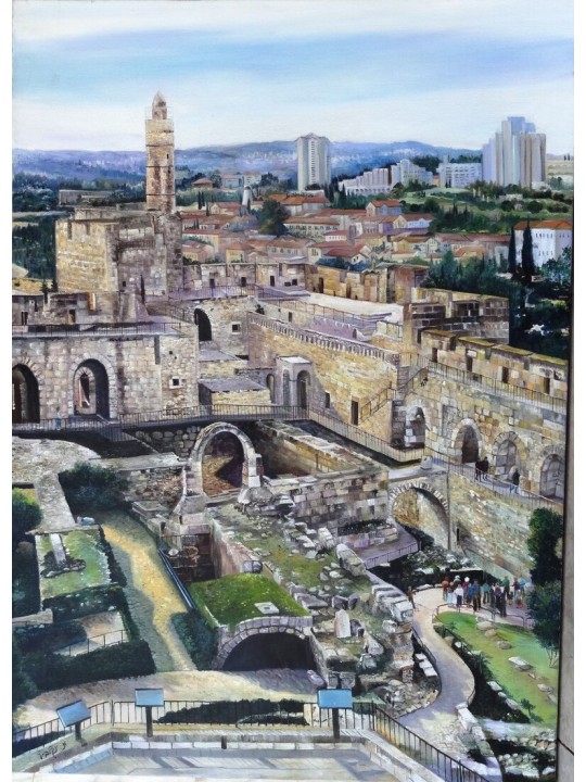 Belle peinture moderne du paysage de Jérusalem i , Cadeaux Tu B'Av , I