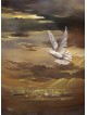Brown Colors Bird Over Jerusalem Print , Cadeaux Tu B'Av , Judaï israélien