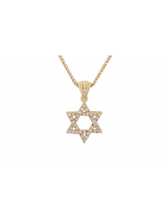 Petite et classique étoile de David en or avec diamants , Tu B'Av Gifts , I