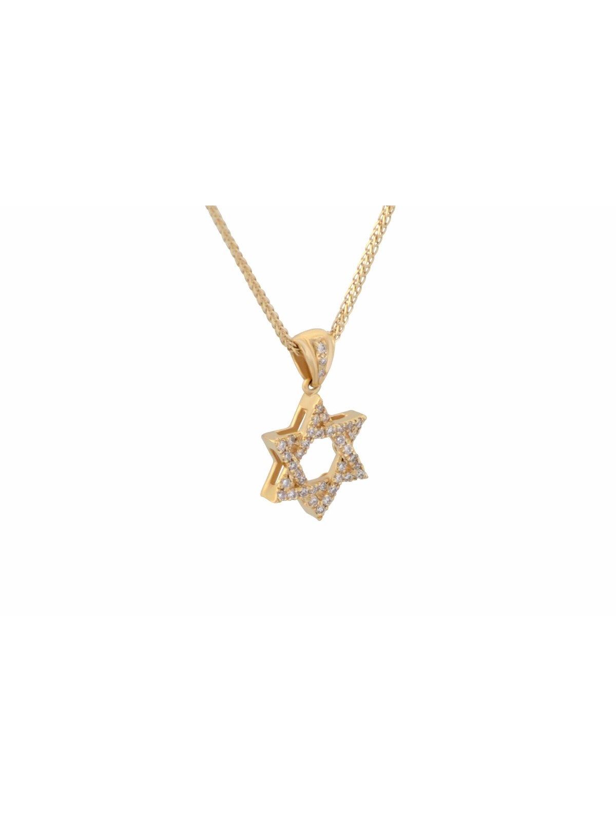 Petite et classique étoile de David en or avec diamants , Tu B'Av Gifts , I