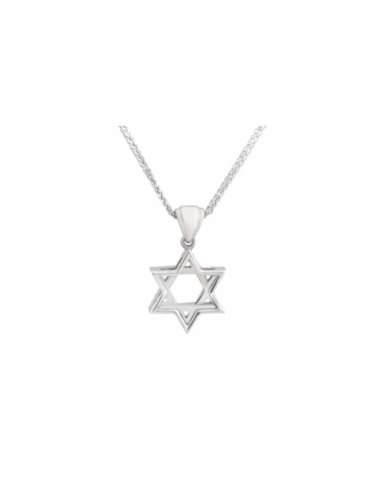 Pendentif White Tiny Diamond Star of David, Cadeaux Tu B'Av, Jud israélien