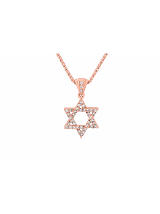Pendentif White Tiny Diamond Star of David, Cadeaux Tu B'Av, Jud israélien