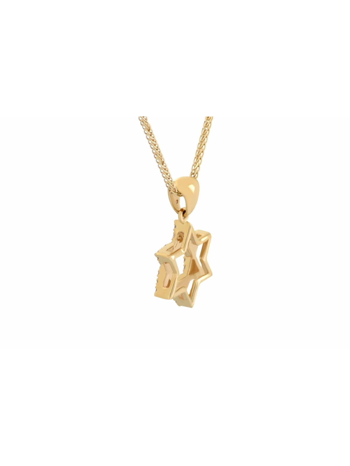 Pendentif White Tiny Diamond Star of David, Cadeaux Tu B'Av, Jud israélien