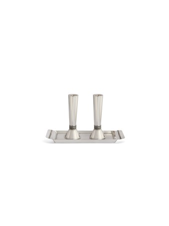 Beautiful Mid Size Traditional Shabbat Candlestick , Sterling Silver C