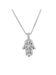 Petit collier Hamsa en or jaune avec diamants, ajouter une chaîne 14 carats, Israël