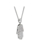 Petit collier Hamsa en or jaune avec diamants, ajouter une chaîne 14 carats, Israël