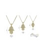 Small Hamsa Yellow Gold Necklace with Diamonds , Add 14K Chain , Israe