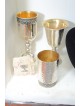 Hammered Silver Kiddush Cup with Filigree Base , Passover Gifts , Isra