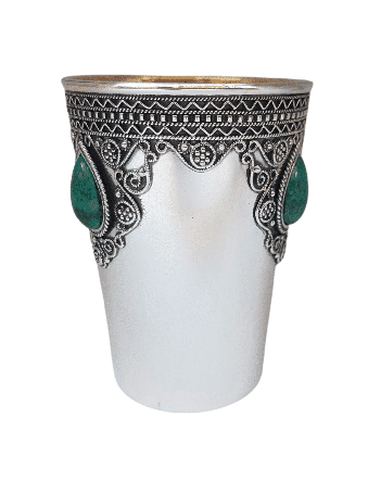 vintage Pure Silver Filigree Kiddush Cup avec Eila , Cadeaux de Pâque ,