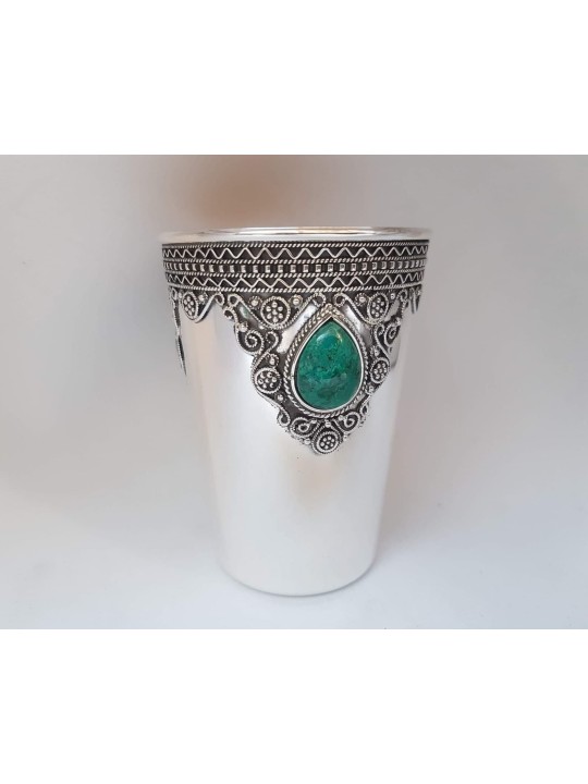 vintage Pure Silver Filigree Kiddush Cup avec Eila , Cadeaux de Pâque ,