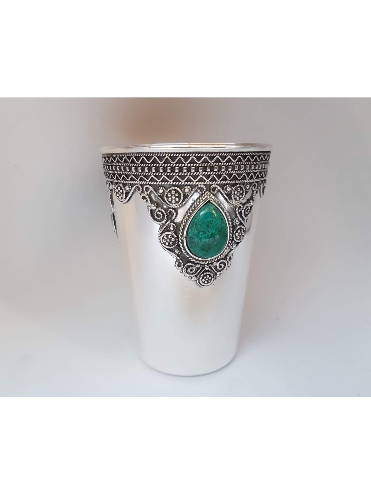 Vintage Pure Silver Filigree Kiddush Cup with Eila , Passover Gifts ,