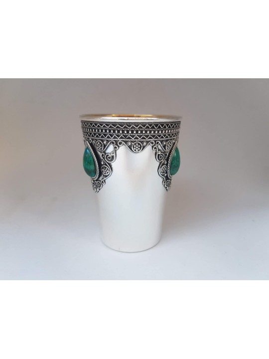Vintage Pure Silver Filigree Kiddush Cup with Eila , Passover Gifts ,