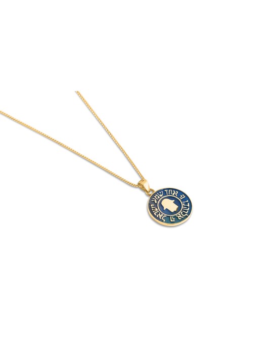 Collier en or Shema Israel et Hamsa, cadeaux Tu B'Av, Judaica israélien