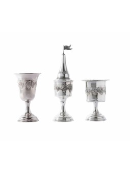 Sterling Silver Havdalah Set Grape Design , Tu B'Av Gifts , Israeli Ju