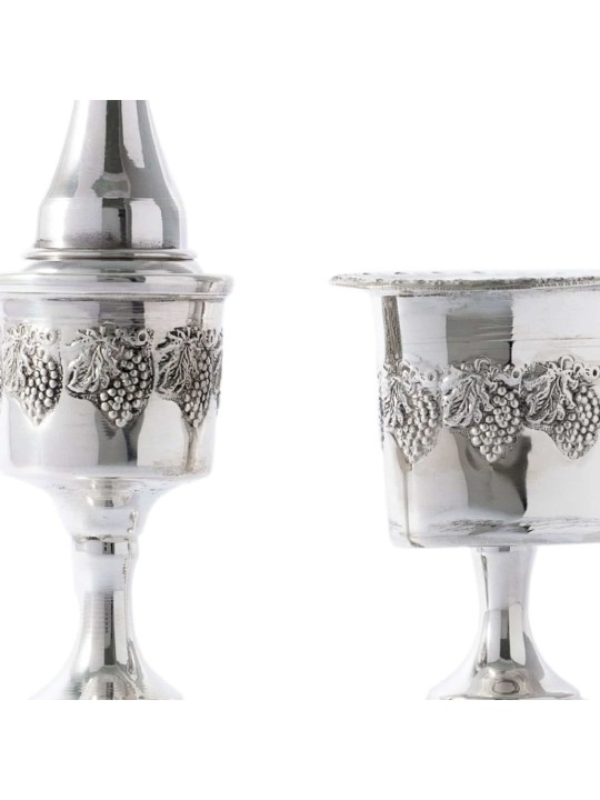 Sterling Silver Havdalah Set Grape Design , Cadeaux Tu B'Av , Ju israélien