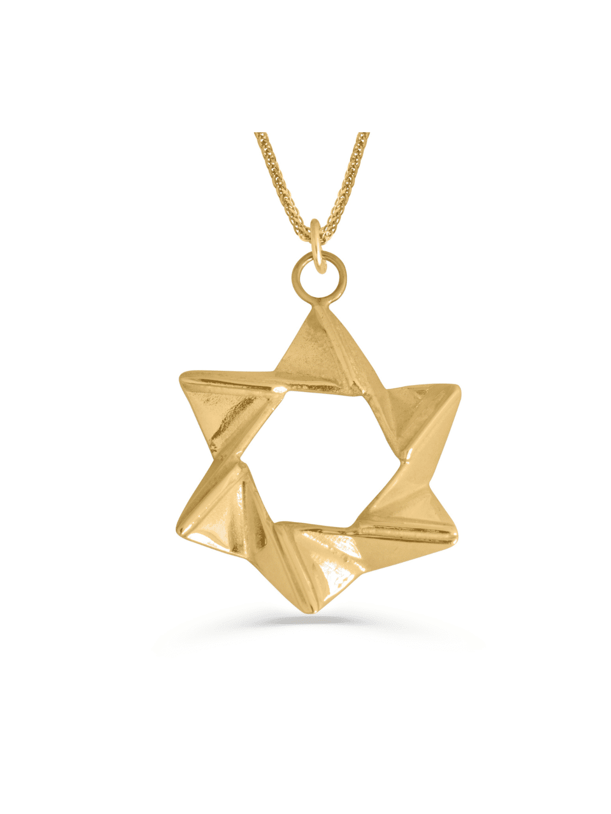 Origami Inspired 14K Yellow Gold Star Necklace , Jewish Wedding Gifts