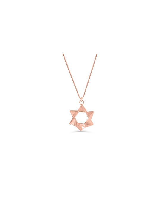 Origami Inspired 14K Yellow Gold Star Necklace , Jewish Wedding Gifts
