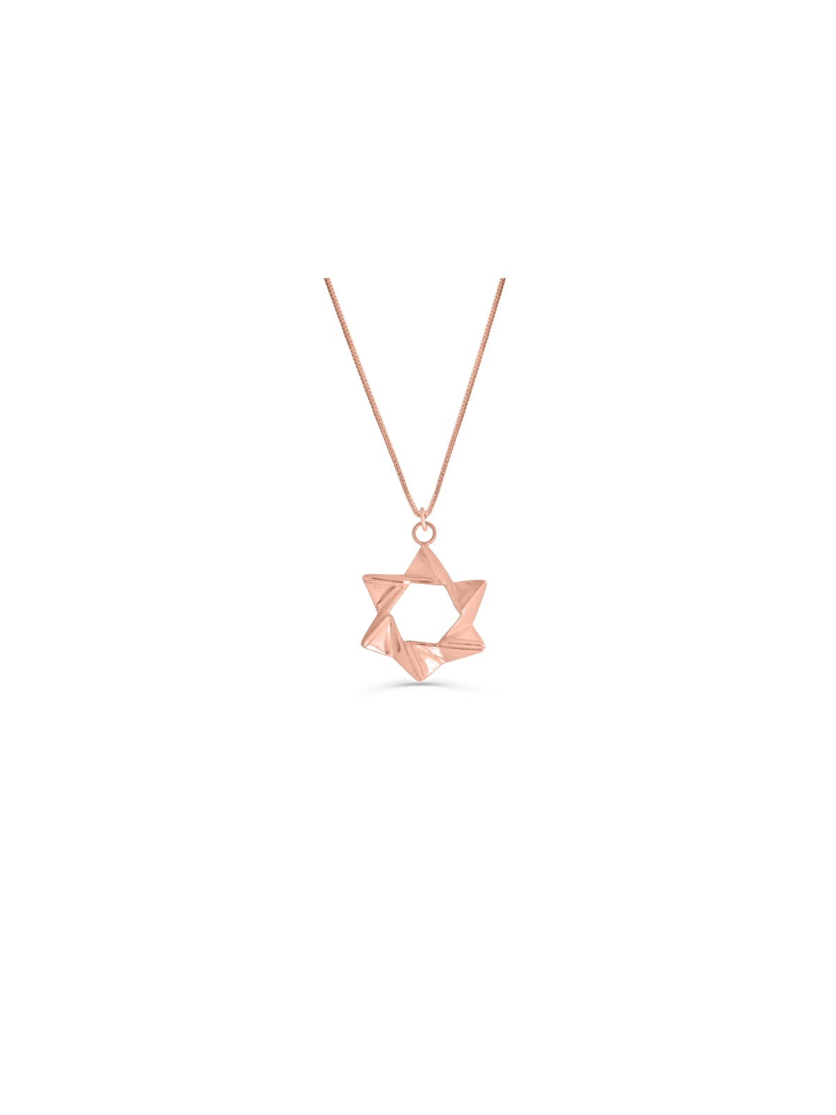 Collier étoile en or jaune 14 carats inspiré de l’origami, cadeaux de mariage juif