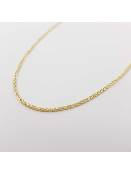 Collier de blé classique de 20 pouces d'épaisseur moyenne en or 14 carats, cadeaux de mariage juif,