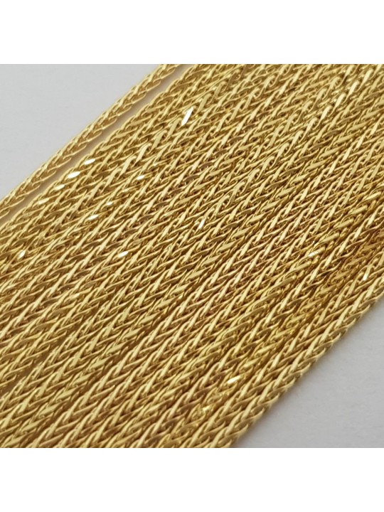 Collier de blé classique de 20 pouces d'épaisseur moyenne en or 14 carats, cadeaux de mariage juif,