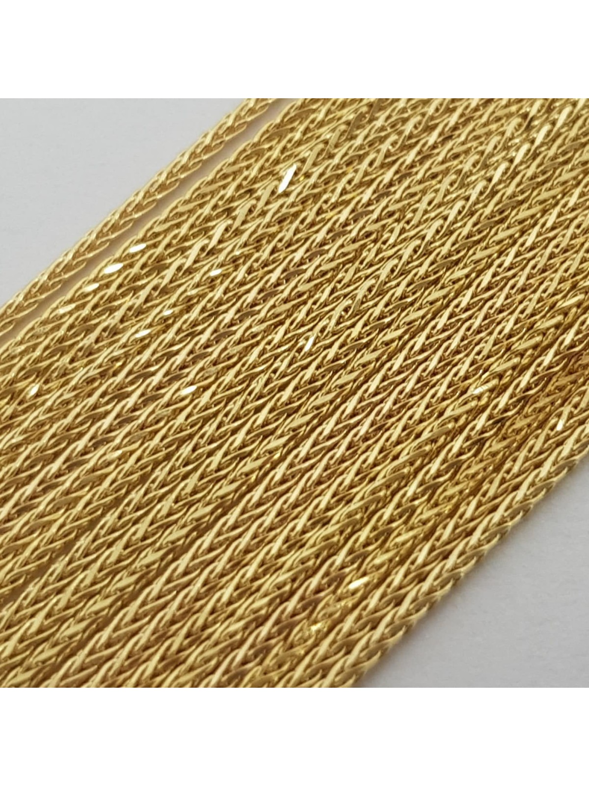 Collier de blé classique de 20 pouces d'épaisseur moyenne en or 14 carats, cadeaux de mariage juif,