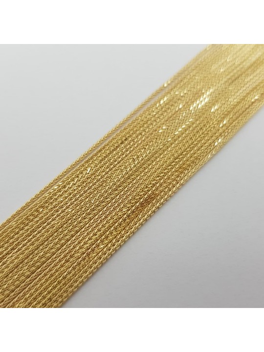 Collier de blé classique de 20 pouces d'épaisseur moyenne en or 14 carats, cadeaux de mariage juif,