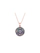 Round Enameled Star of David & Blessing Pendant , Tu B'Av Gifts , Isra