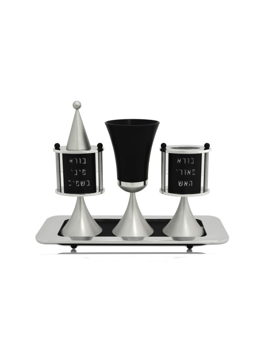 Complete Havdalah Set from Anodized Aluminum , Modern Havdalah Sets ,