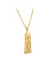 Pendentif Jérusalem et Shaddai Mezuzah en or blanc, ajouter une chaîne 14 carats, Isr