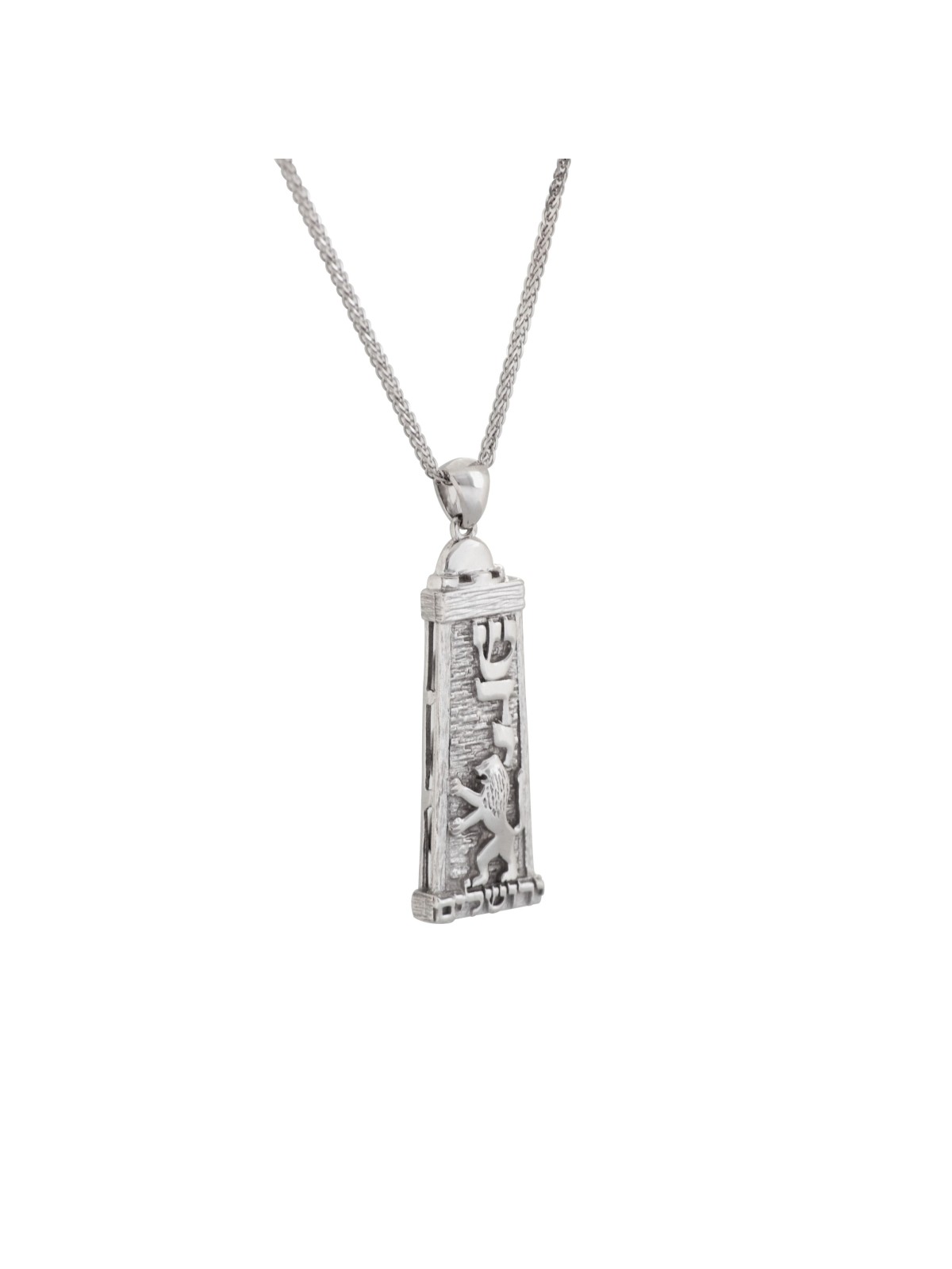Pendentif Jérusalem en or jaune et Shaddai Mezuzah, bijoux de Jérusalem