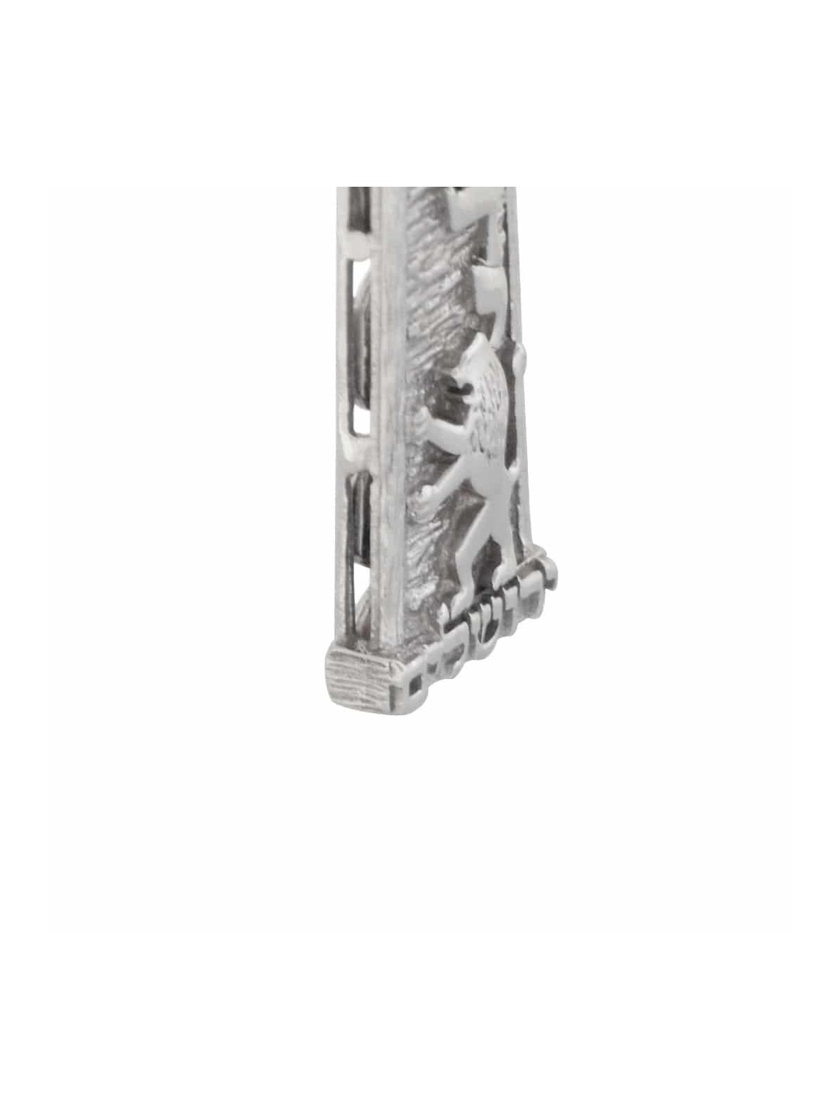 Yellow Gold Jerusalem and Shaddai Mezuzah Pendant , Jerusalem Jewelry