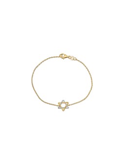 Élégant bracelet étoile de David en or bicolore avec , Cadeaux Tu B'Av , I
