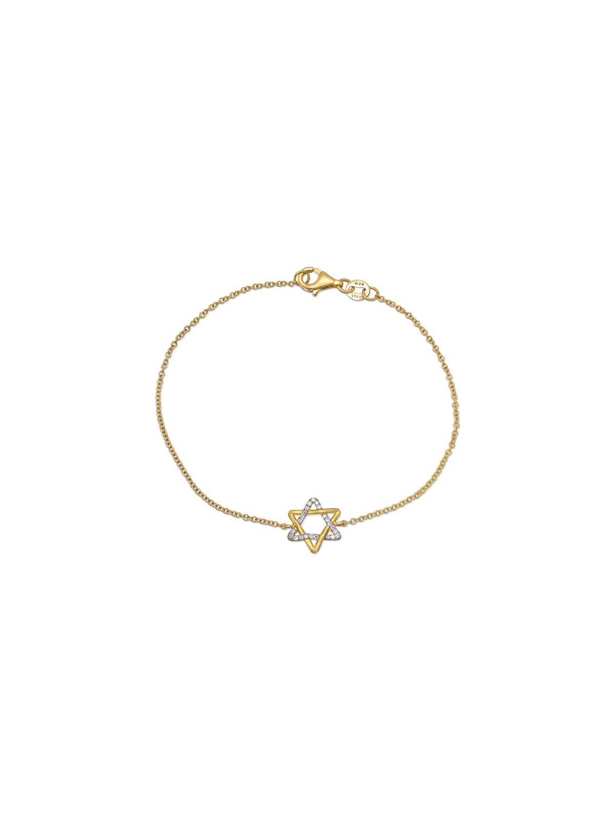 Elegant Two-Tone Gold Star of David Bracelet with  , Tu B'Av Gifts , I