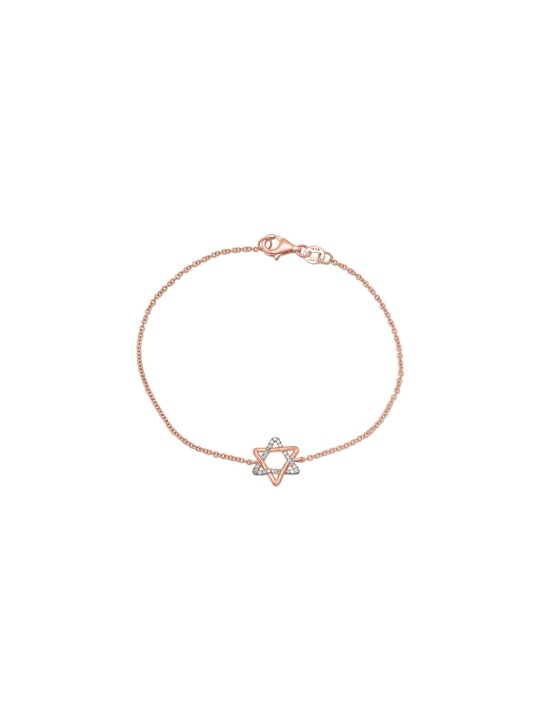 Élégant bracelet étoile de David en or bicolore avec , Cadeaux Tu B'Av , I
