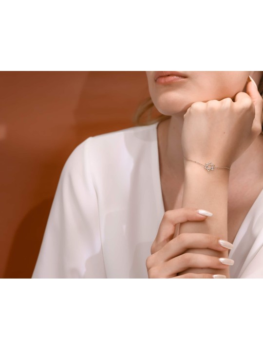 Elegant Two-Tone Gold Star of David Bracelet with  , Tu B'Av Gifts , I
